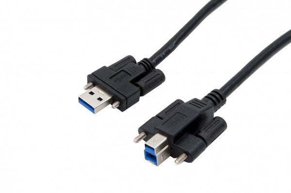 USB 3.2 Gen1 Kabel A Stecker und B Stecker mit Rändelschrauben, 1.5 Meter