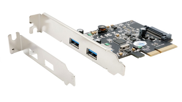 USB 3.2 Gen 2x1 PCIe (x4) Karte mit 2x A-Ports (Asmedia)