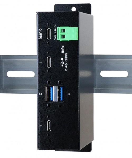 USB 3.2 Gen 2x1 Metall HUB mit 4 Ports 2x USB-C und 2x USB-A Anschluss