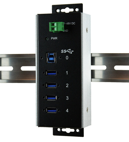4-Port USB 3.2 Gen 1 Metall HUB, 15KV ESD Schutz, -40°C bis +85°C