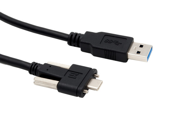 USB 3.2 Gen 2x1 Kabel A - C mit Rändelschrauben, 1.0m