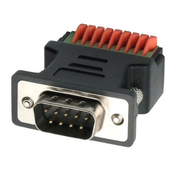 Adapter 9-pin Stecker zu 9-pin Terminal Block mit Drucktaster