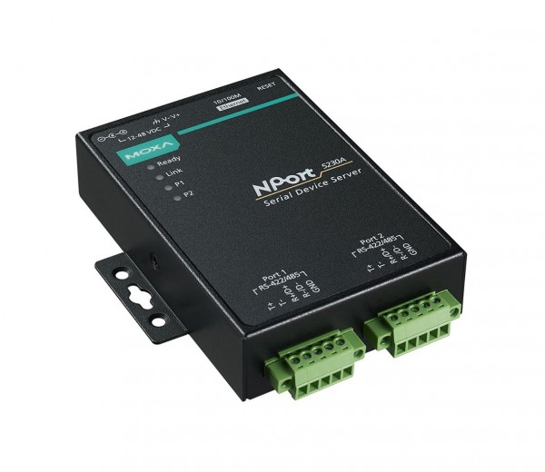 MOXA Serial Device Server 2x RS422/485, mit Netzadapter