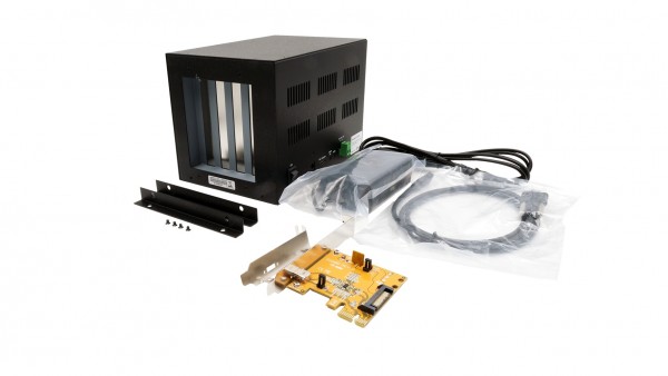 Expansion Box mit PCIe Karte und C-Kabel zu 4 x PCI Slots