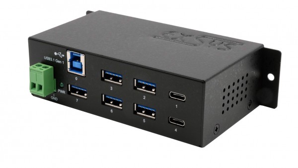 7 Port USB 3.2 Gen 1 Metall HUB mit 2x USB-C und 5x USB-A Ports (Surge Protection)