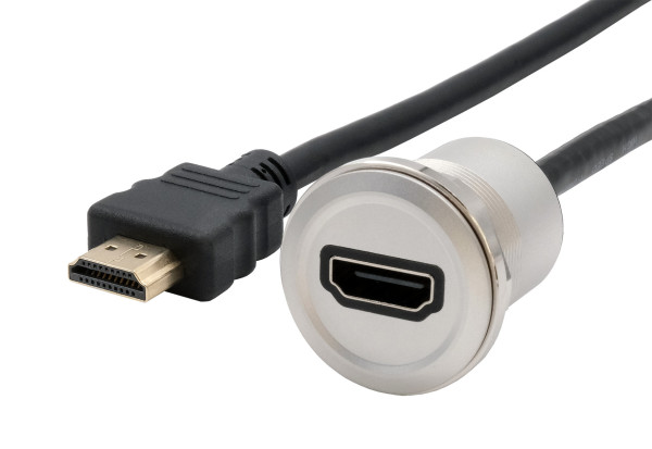 Einbau-Adapter Metall HDMI Buchse zu Stecker, 30 cm
