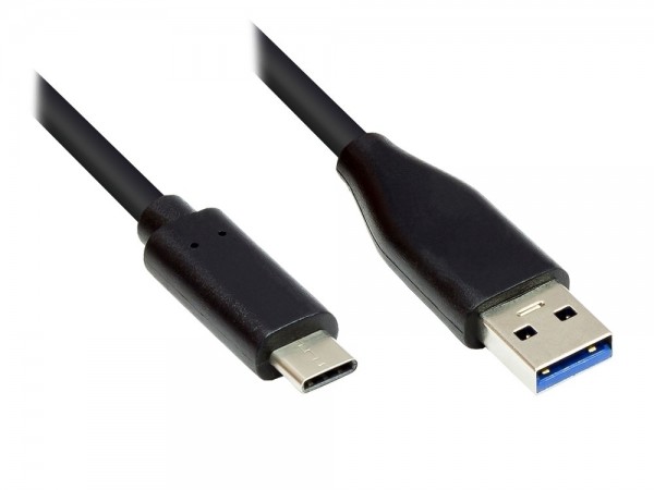 USB 3.2 Gen1 Kabel A - C, 2.0m schwarz
