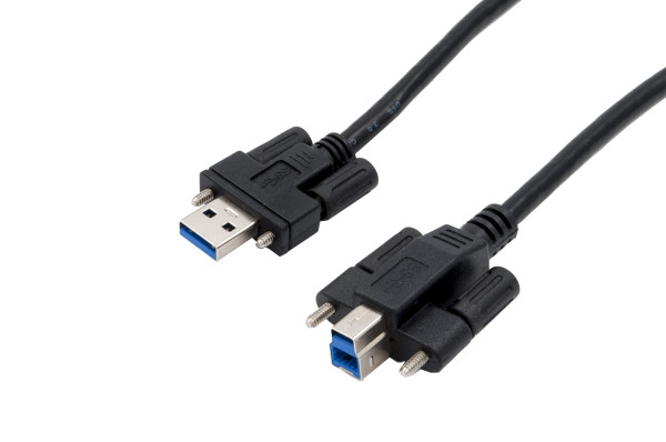 USB 3.2 Gen 1 Kabel A Stecker - B Stecker mit Rändelschrauben, 2.0 m