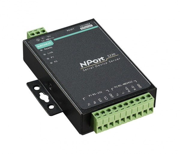 MOXA Serial Device Server 2x RS232/422/485, ohne Netzadapter