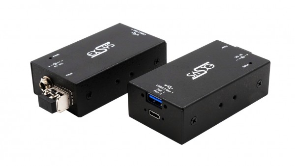2 Port USB 3.2 Gen 1 Extender mit Glasfaserkabel bis 300 Meter