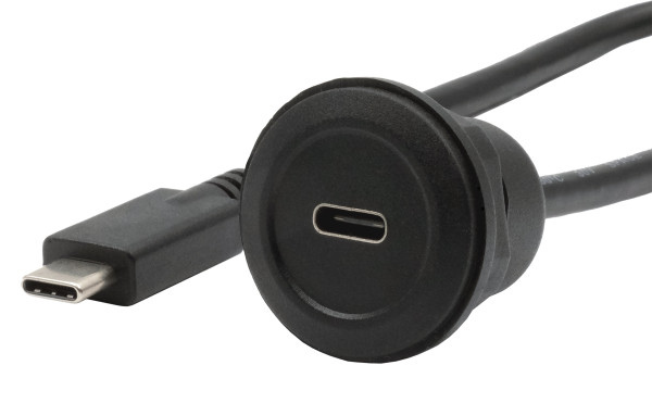 Einbau-Adapter USB-C Buchse zu Stecker, USB 3.2 Gen 2, 30 cm