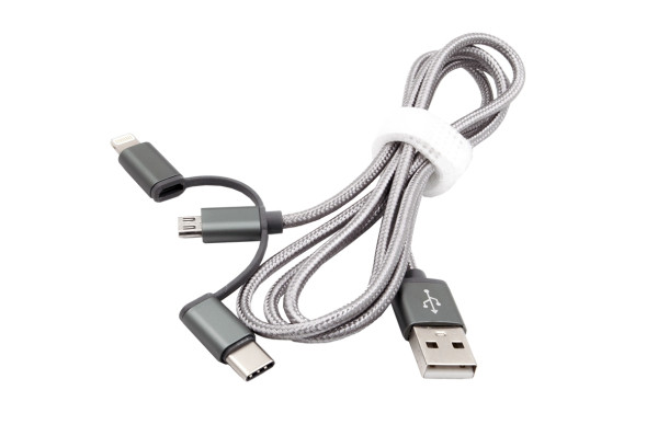USB Kabel, 3-in-1, A-C/Micro B/iPhone