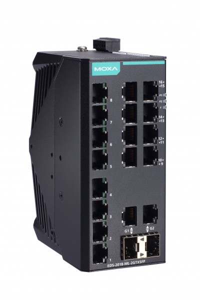 MOXA 16+2G-Port Ethernet Switch, unmanaged