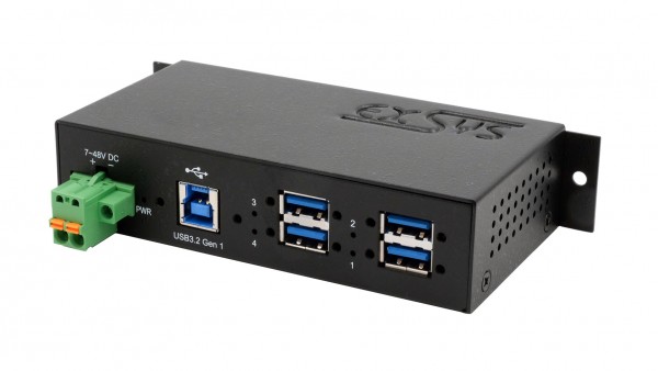 4-Port Metall HUB USB 3.2 Gen1 mit 15KV ESD Überspannungs-Schutz (Din-Rail)