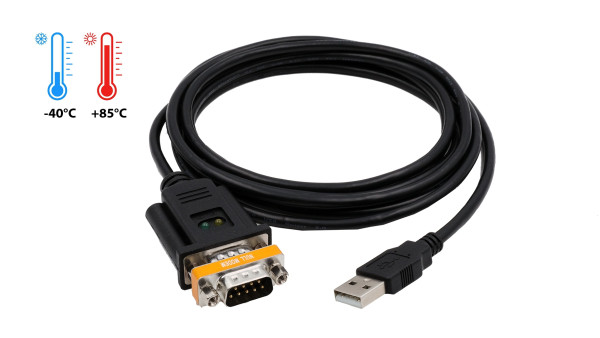 USB 2.0 zu 1S Seriell RS-232 Port für -40°C bis +85°C (FTDI Chipsatz)