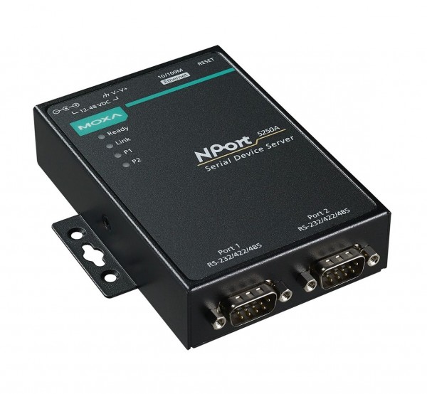 MOXA Serial Device Server 2x RS232/422/485, mit Netzadapter