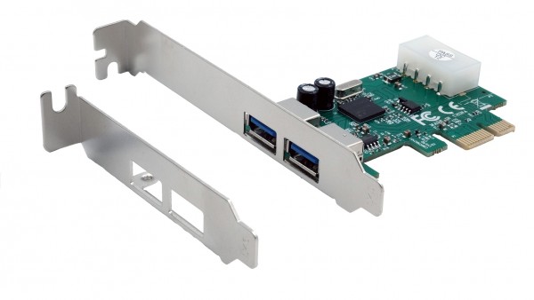 PCIe USB 3.2 Gen 1 Karte mit 2 Ports (NEC Chip-Set)