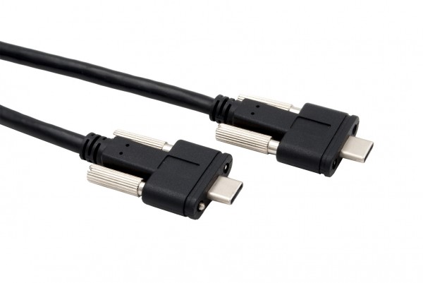 USB 3.2 Gen2 Kabel C - C beide Rändelschrauben, 1.0m schwarz