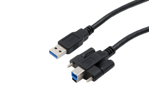 USB 3.2 Gen 1 Kabel A Stecker - B Stecker mit Rändelschrauben, 1.5 m