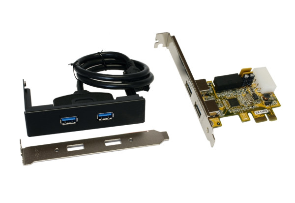 USB 3.2 Gen 1 PCIe Karte mit 2 externen + 2 Internen Ports