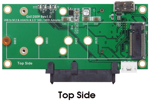 USB 3.2 Gen 1 Micro-B für M.2 oder mSATA SSD & SATA