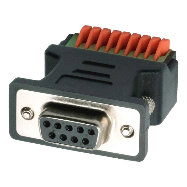 Adapter 9-pin Buchse zu 9-pin Terminal Block mit Drucktaster