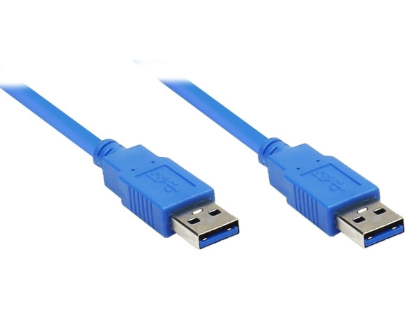 USB 3.2 Gen 1 Stecker A - Stecker A, 3.0m, blau
