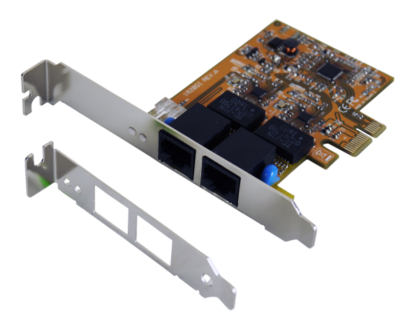 PCIe Dual Netzwerk-Karte mit 2x 1G/4KV Surge