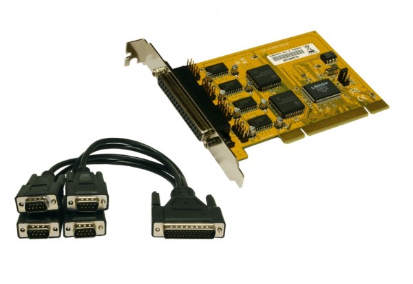 PCI 4S Seriell RS-232 Karte, MosChip Chip-Set